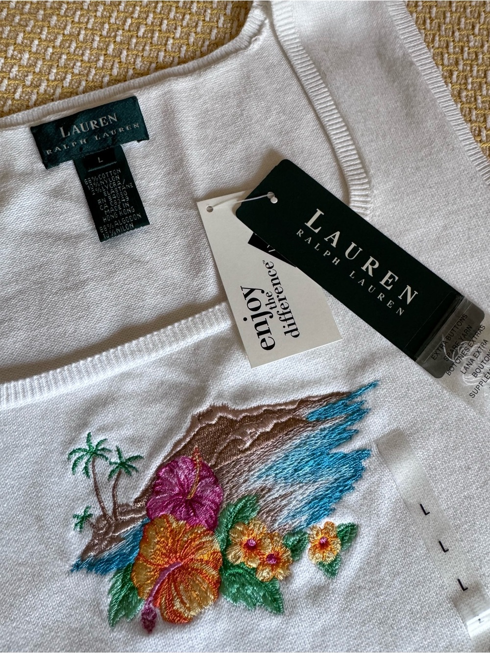 Vintage Ralph Lauren “Kauai” embroidered knit tank top